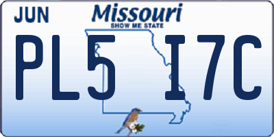 MO license plate PL5I7C