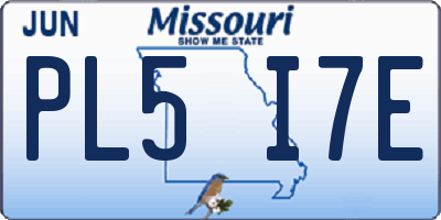 MO license plate PL5I7E