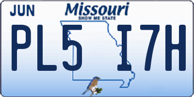MO license plate PL5I7H