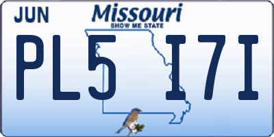 MO license plate PL5I7I