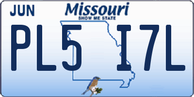 MO license plate PL5I7L