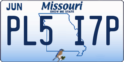 MO license plate PL5I7P