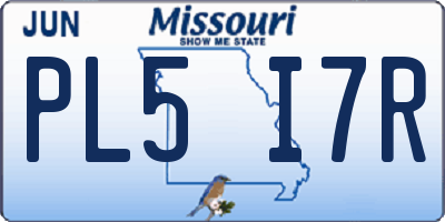 MO license plate PL5I7R