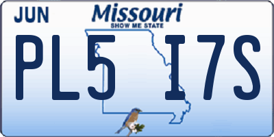 MO license plate PL5I7S