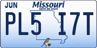 MO license plate PL5I7T