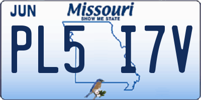 MO license plate PL5I7V