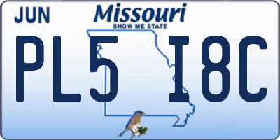 MO license plate PL5I8C
