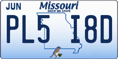 MO license plate PL5I8D
