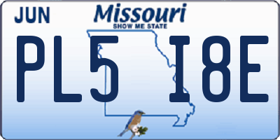 MO license plate PL5I8E