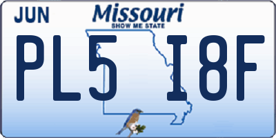 MO license plate PL5I8F