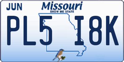 MO license plate PL5I8K