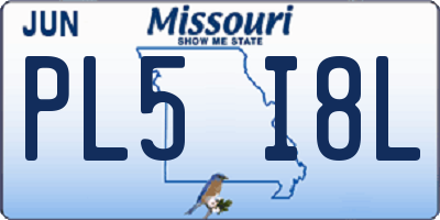 MO license plate PL5I8L