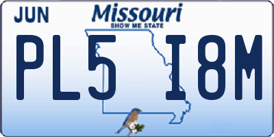 MO license plate PL5I8M