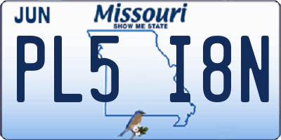 MO license plate PL5I8N
