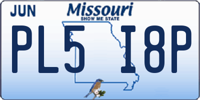 MO license plate PL5I8P