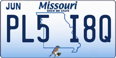 MO license plate PL5I8Q