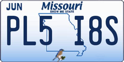 MO license plate PL5I8S