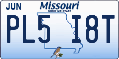 MO license plate PL5I8T