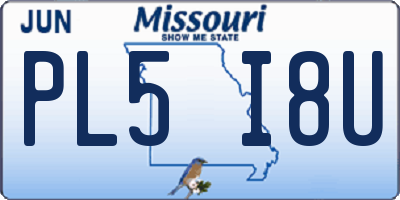 MO license plate PL5I8U