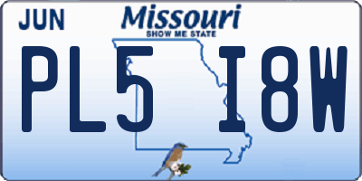 MO license plate PL5I8W