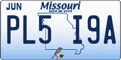 MO license plate PL5I9A