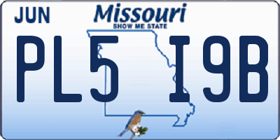 MO license plate PL5I9B