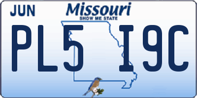 MO license plate PL5I9C