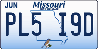 MO license plate PL5I9D