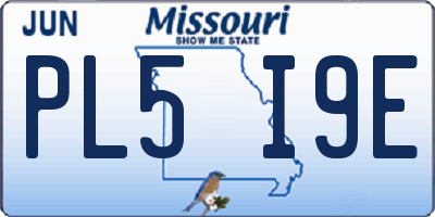 MO license plate PL5I9E