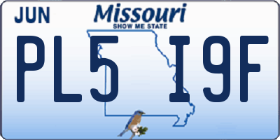 MO license plate PL5I9F