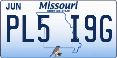 MO license plate PL5I9G