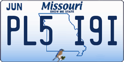 MO license plate PL5I9I