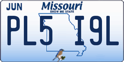 MO license plate PL5I9L