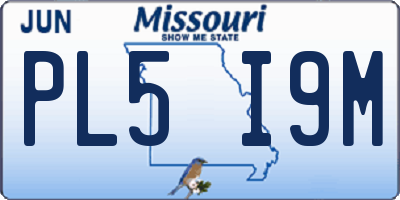 MO license plate PL5I9M