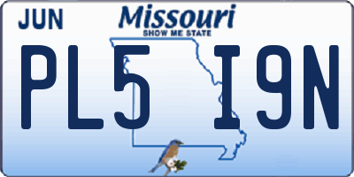 MO license plate PL5I9N