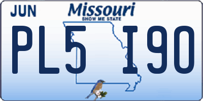 MO license plate PL5I9O