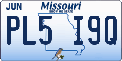 MO license plate PL5I9Q