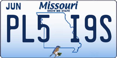 MO license plate PL5I9S