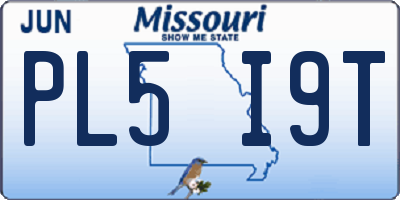 MO license plate PL5I9T