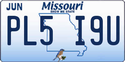 MO license plate PL5I9U