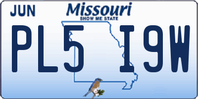 MO license plate PL5I9W