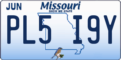 MO license plate PL5I9Y
