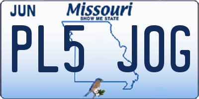 MO license plate PL5J0G