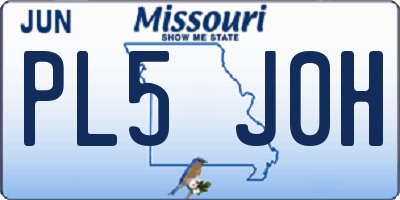 MO license plate PL5J0H