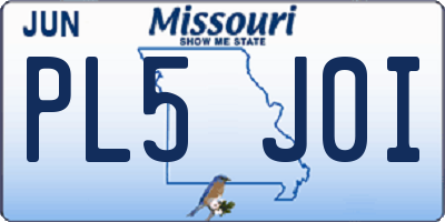 MO license plate PL5J0I