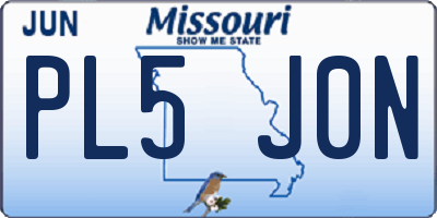 MO license plate PL5J0N