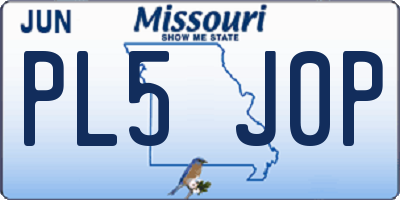 MO license plate PL5J0P