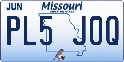MO license plate PL5J0Q