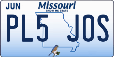 MO license plate PL5J0S