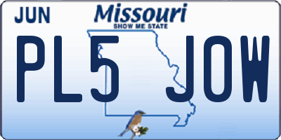 MO license plate PL5J0W